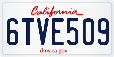CA license plate 6TVE509