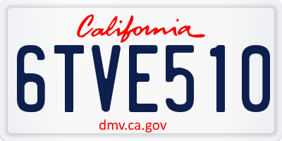 CA license plate 6TVE510