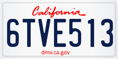 CA license plate 6TVE513