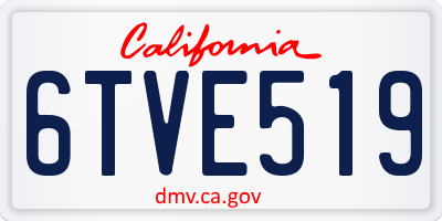 CA license plate 6TVE519