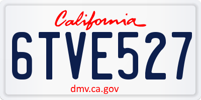 CA license plate 6TVE527
