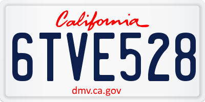 CA license plate 6TVE528