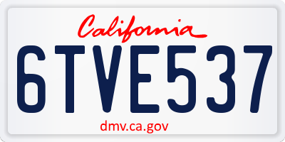 CA license plate 6TVE537