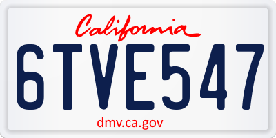 CA license plate 6TVE547