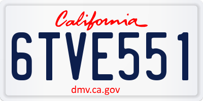 CA license plate 6TVE551