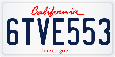 CA license plate 6TVE553