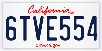 CA license plate 6TVE554