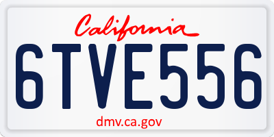 CA license plate 6TVE556