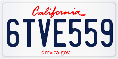 CA license plate 6TVE559