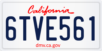 CA license plate 6TVE561