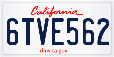 CA license plate 6TVE562