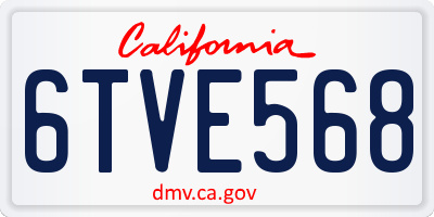 CA license plate 6TVE568