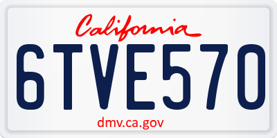 CA license plate 6TVE570
