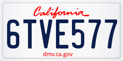 CA license plate 6TVE577