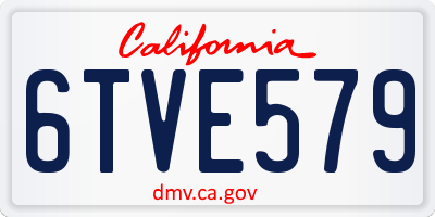 CA license plate 6TVE579
