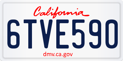 CA license plate 6TVE590