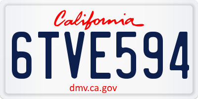 CA license plate 6TVE594