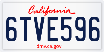 CA license plate 6TVE596