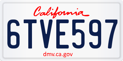 CA license plate 6TVE597
