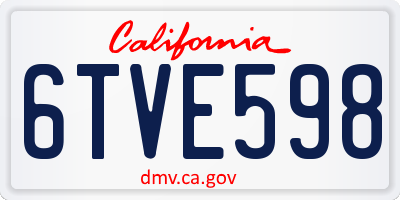 CA license plate 6TVE598