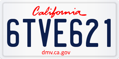 CA license plate 6TVE621