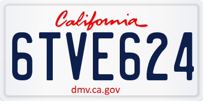 CA license plate 6TVE624