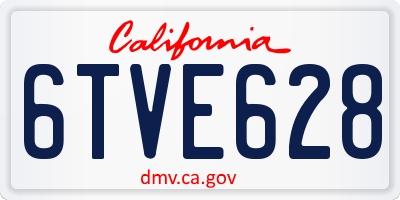 CA license plate 6TVE628