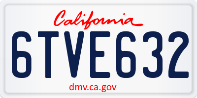 CA license plate 6TVE632