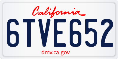 CA license plate 6TVE652