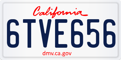 CA license plate 6TVE656