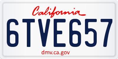 CA license plate 6TVE657