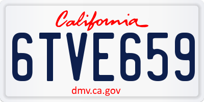 CA license plate 6TVE659