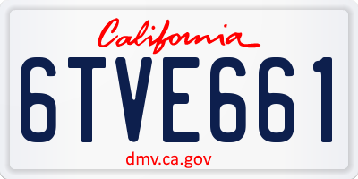 CA license plate 6TVE661