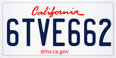 CA license plate 6TVE662