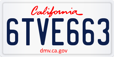 CA license plate 6TVE663