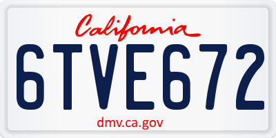 CA license plate 6TVE672