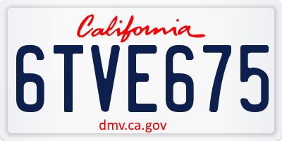 CA license plate 6TVE675