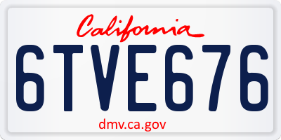 CA license plate 6TVE676