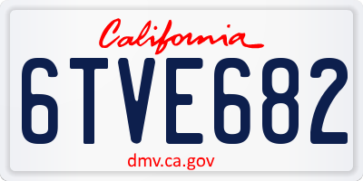 CA license plate 6TVE682