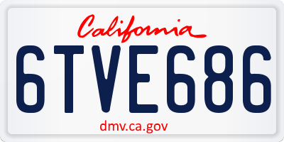 CA license plate 6TVE686