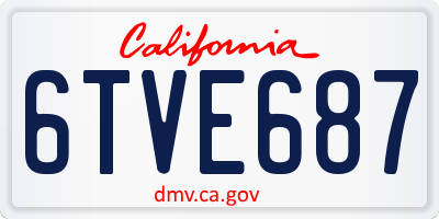 CA license plate 6TVE687
