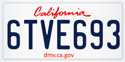 CA license plate 6TVE693