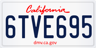 CA license plate 6TVE695