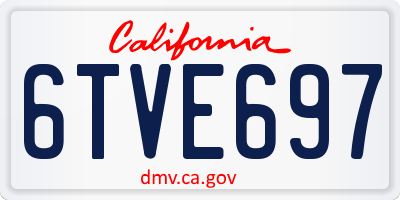 CA license plate 6TVE697