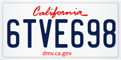 CA license plate 6TVE698