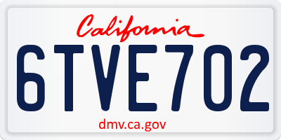 CA license plate 6TVE702