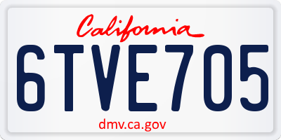 CA license plate 6TVE705