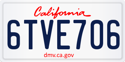 CA license plate 6TVE706