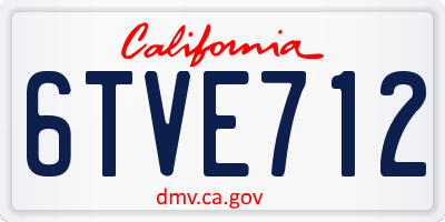 CA license plate 6TVE712
