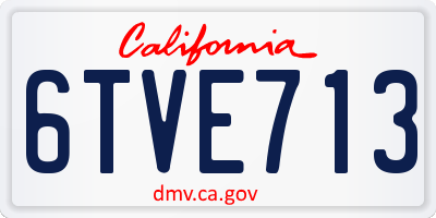 CA license plate 6TVE713